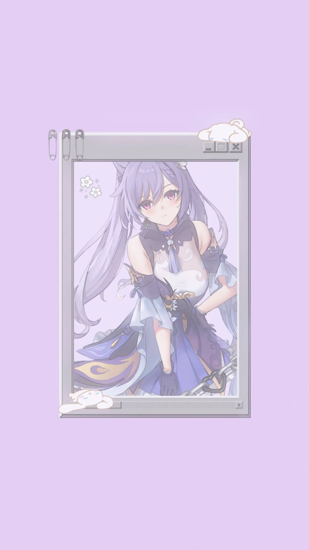 Lavender Keqing Phone Wallpaper