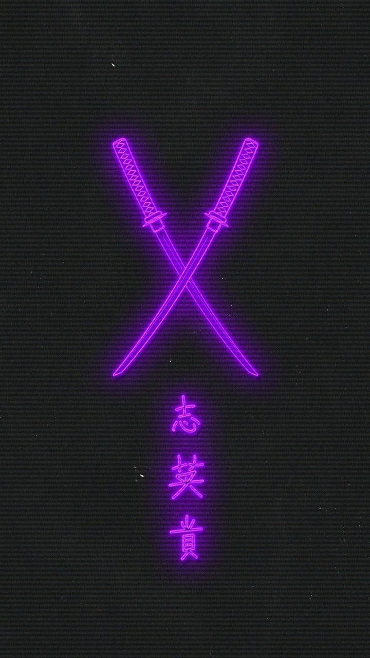 Keren Neon Light Katanas Wallpaper