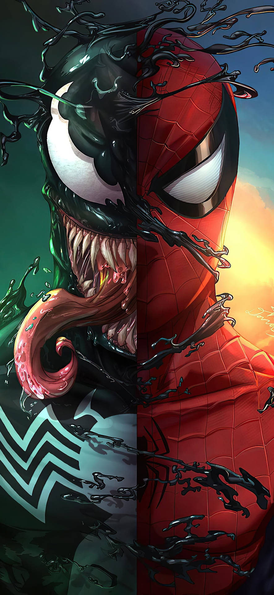 Keren Venom And Spider-man Wallpaper