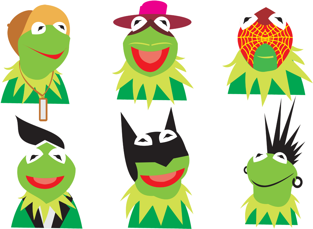 Kermit Multiple Personas Vector Art PNG