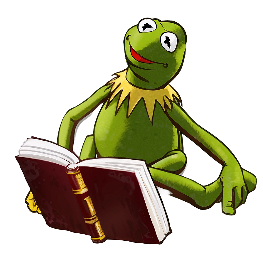 Kermit Reading Book Png 05232024 PNG