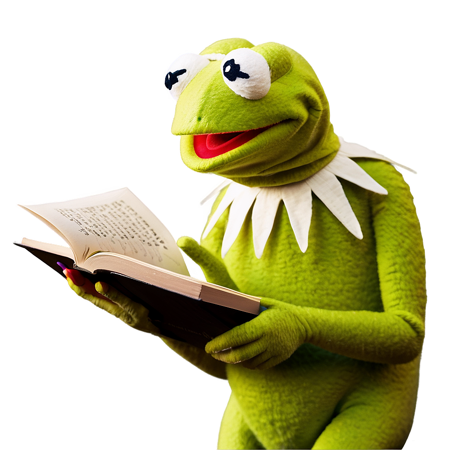 Kermit Reading Book Png 05232024 PNG