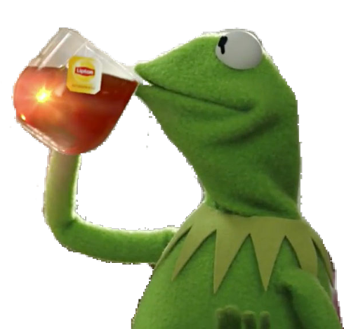 Kermit Sipping Tea Meme PNG