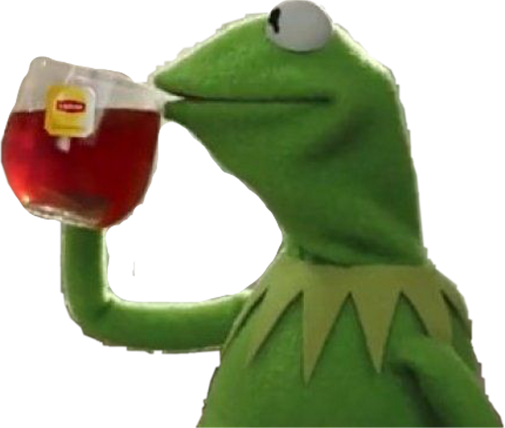 Kermit Sipping Tea Meme PNG