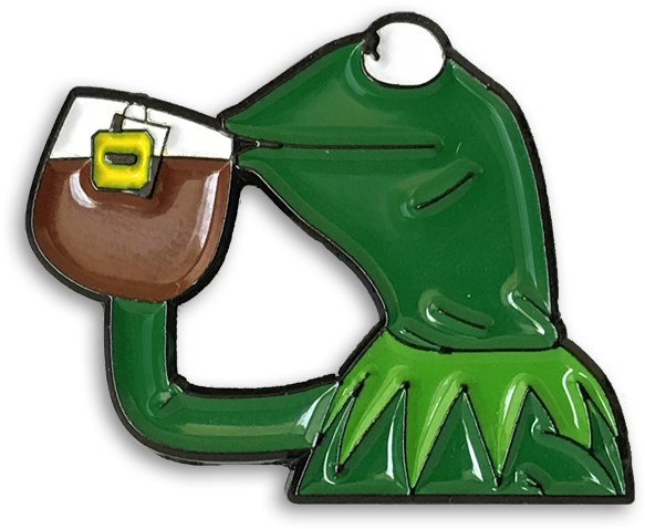 Kermit Sipping Tea Pin PNG