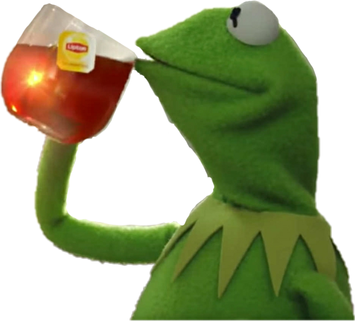 Kermit Sipping Tea Sticker PNG