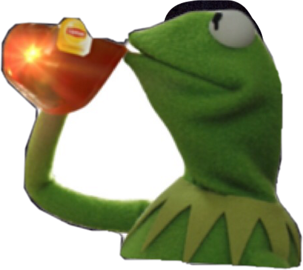 Kermit Sipping Tea Sticker PNG