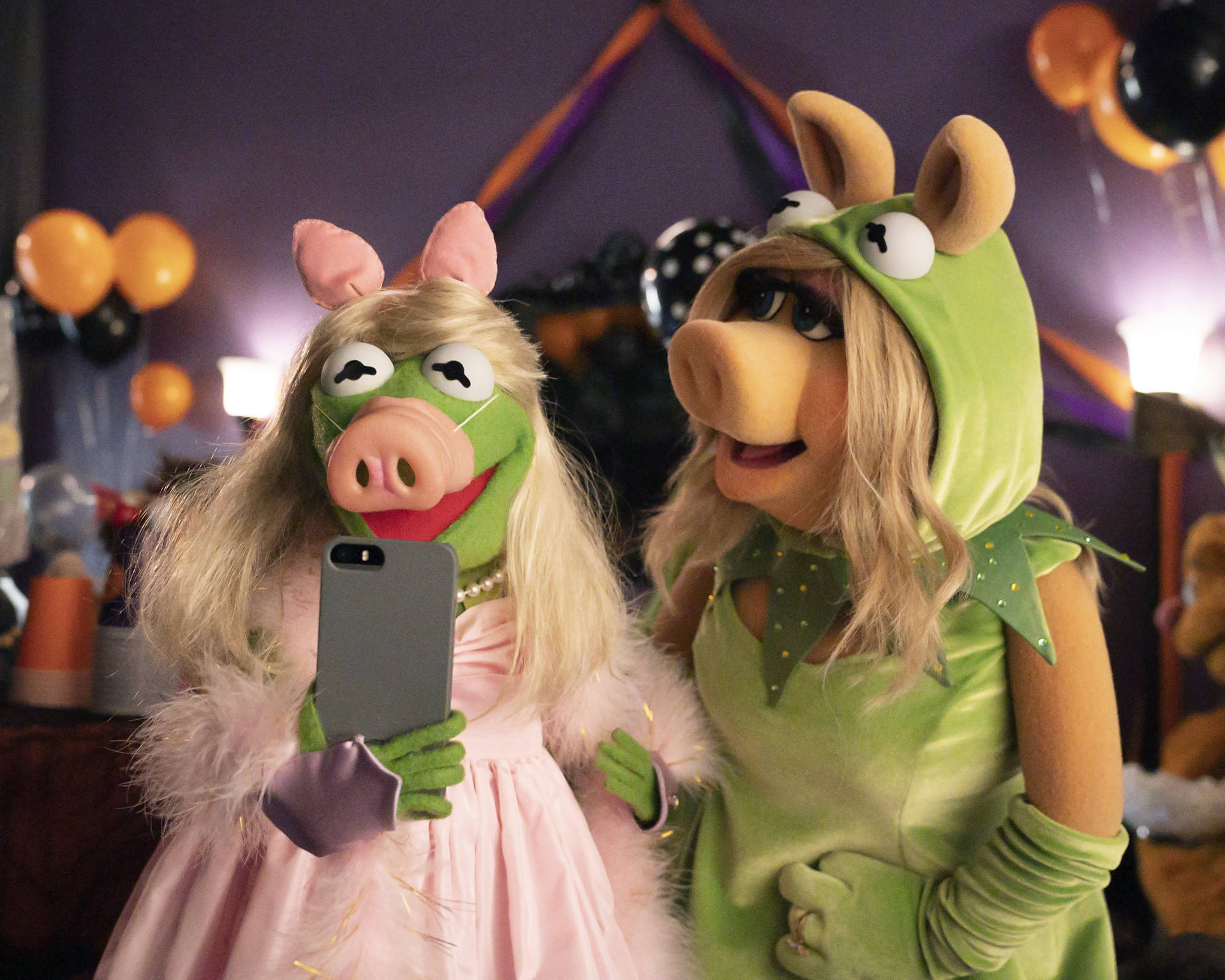 Kermit La Rana Miss Piggy Muppets Haunted Mansion Sfondo
