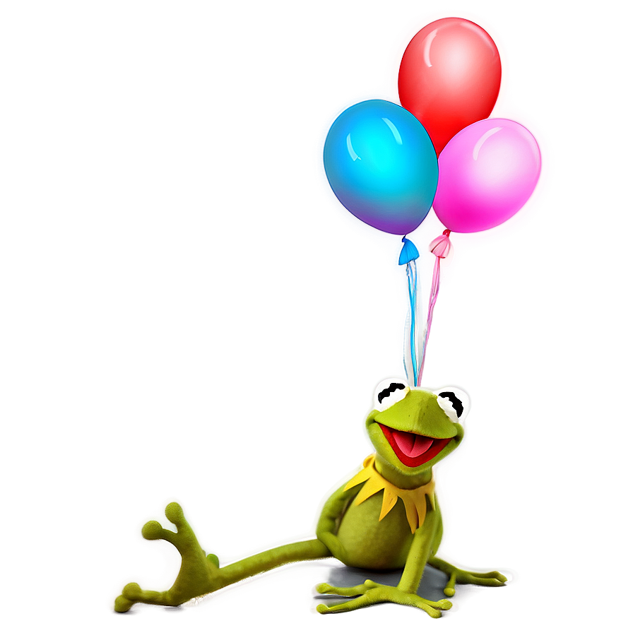 Download Kermit With Balloons Png 90 | Wallpapers.com