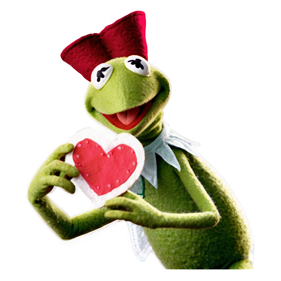 Kermit With Heart Png 05232024 PNG