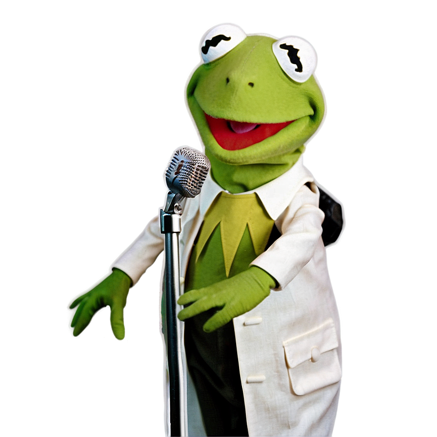 Kermit With Microphone Png Kvn59 PNG