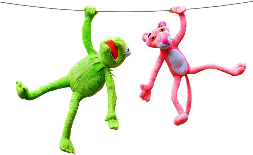 Kermitand Pink Panther Hanging Toys PNG