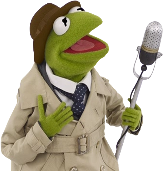 Kermitthe Frog Reporterwith Microphone PNG