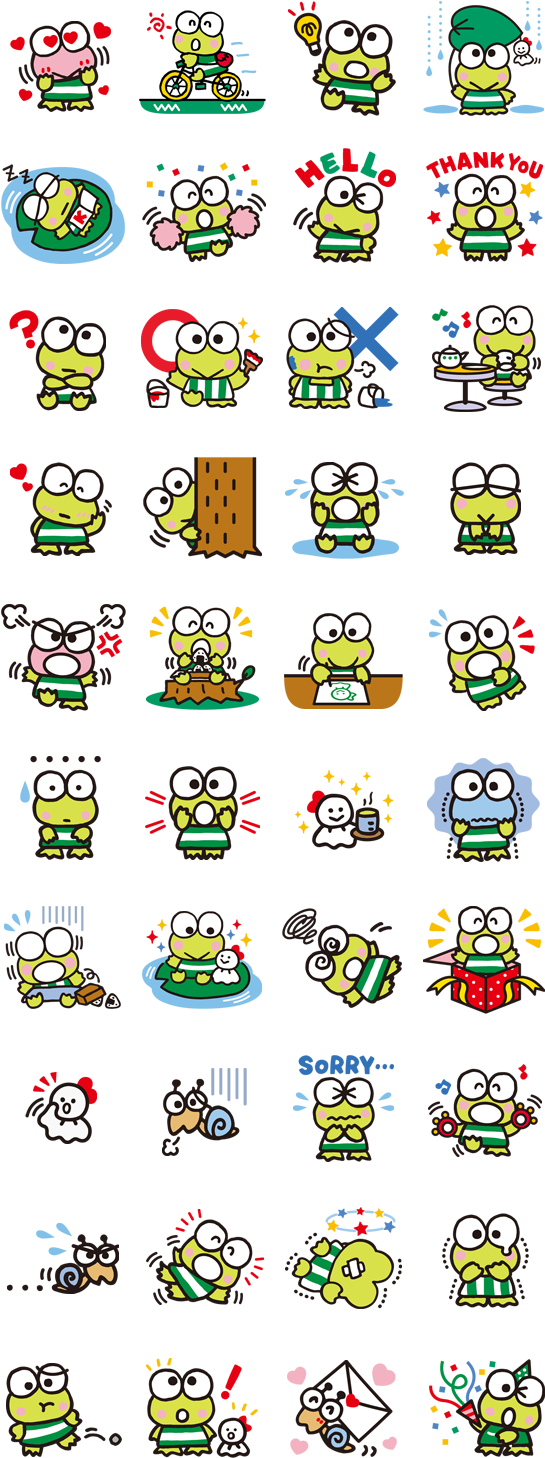 Keroppi Emoticons Collection.png PNG