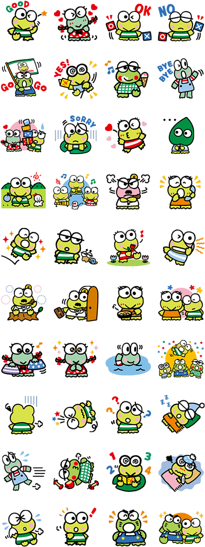 Keroppi Expressionsand Activities Compilation PNG