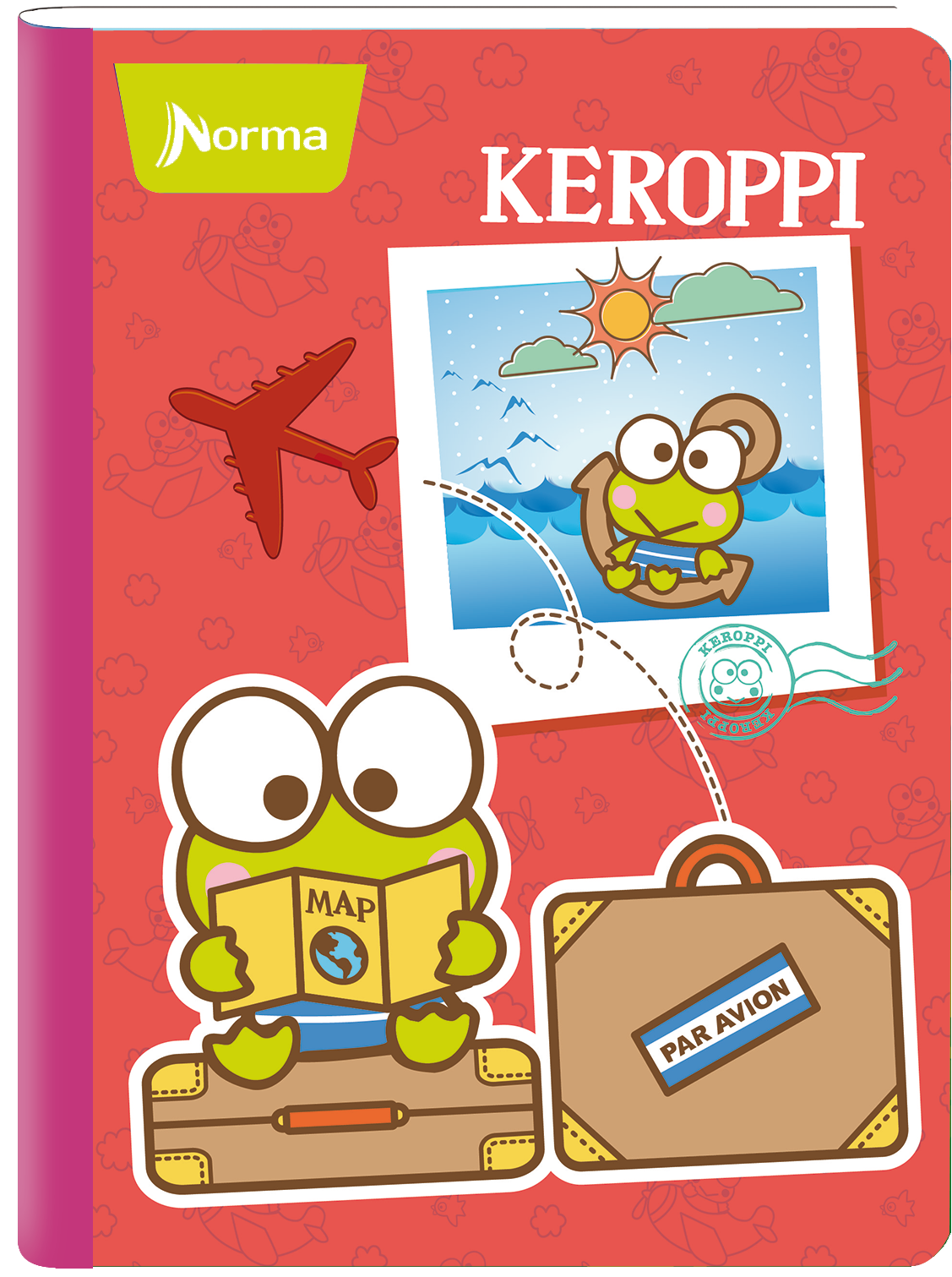 Keroppi Travel Themed Notebook Cover PNG