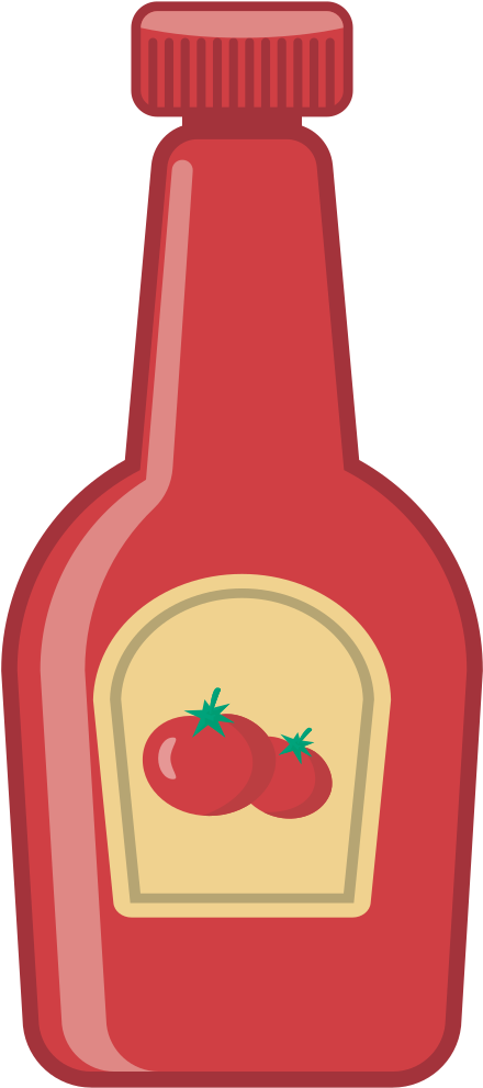 Ketchup Bottle Illustration PNG