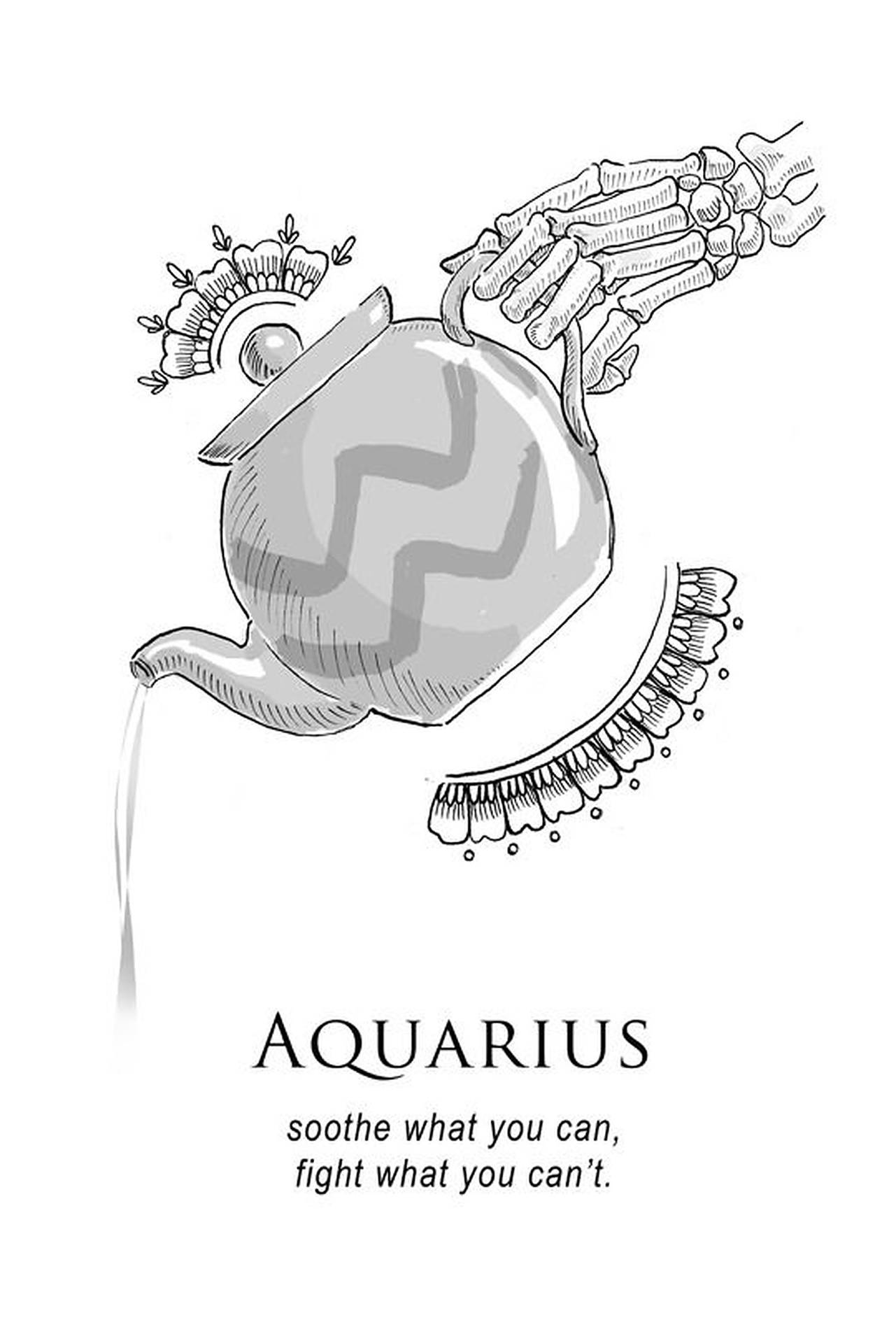 Kettle Aquarius Zodiac Design Wallpaper
