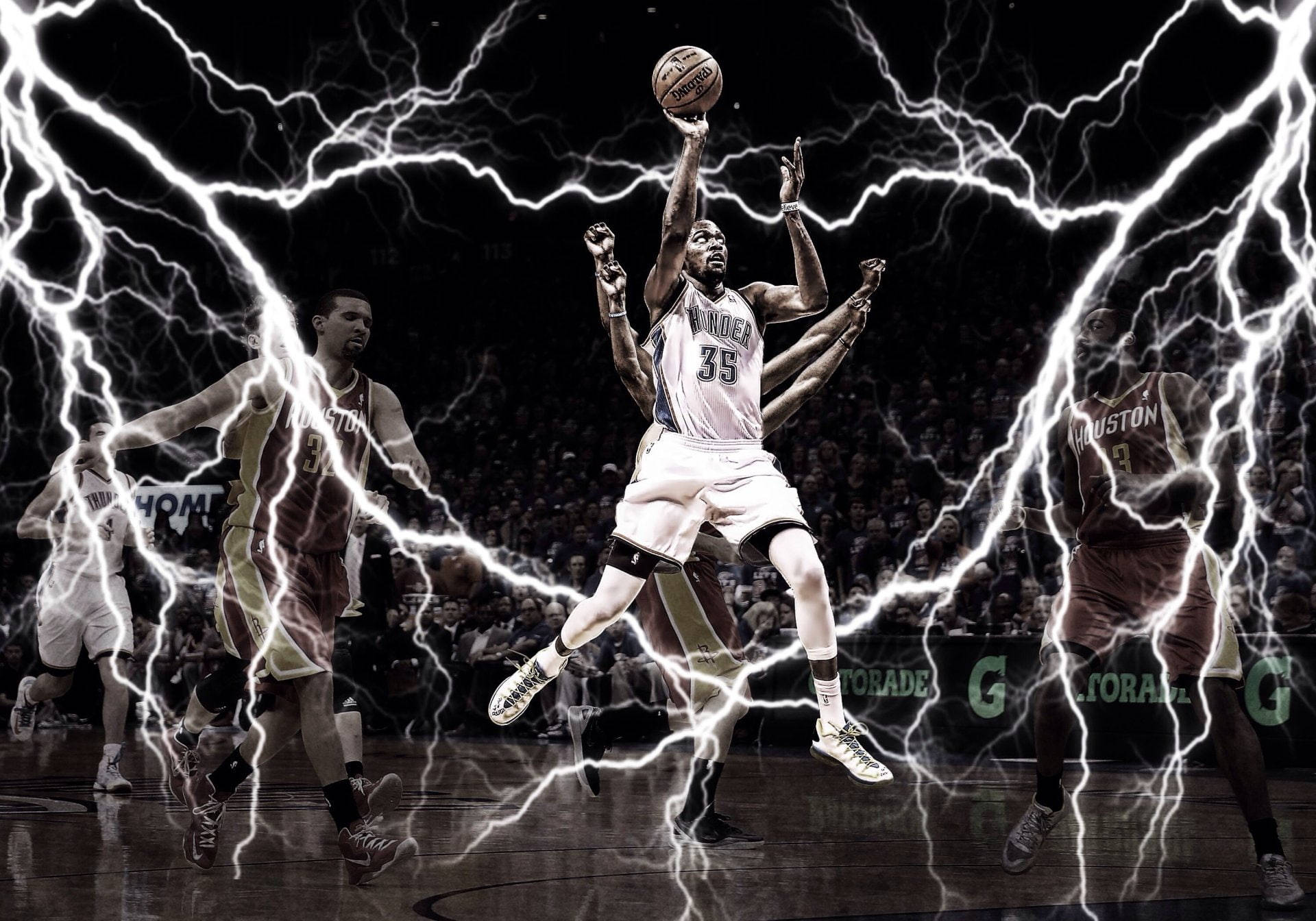 Kevin Durant Lightning Edit Wallpaper
