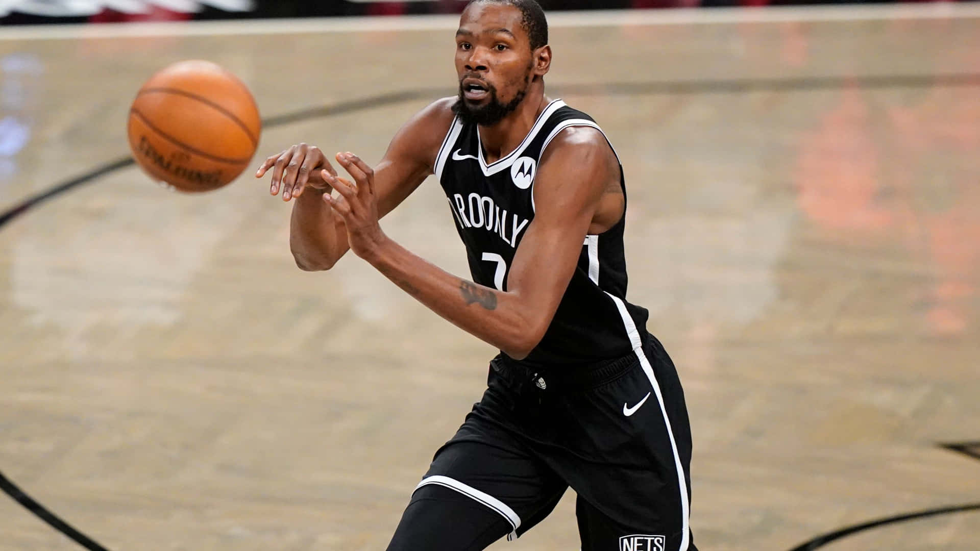 Kevin Durant Nets Throwing Balls Wallpaper