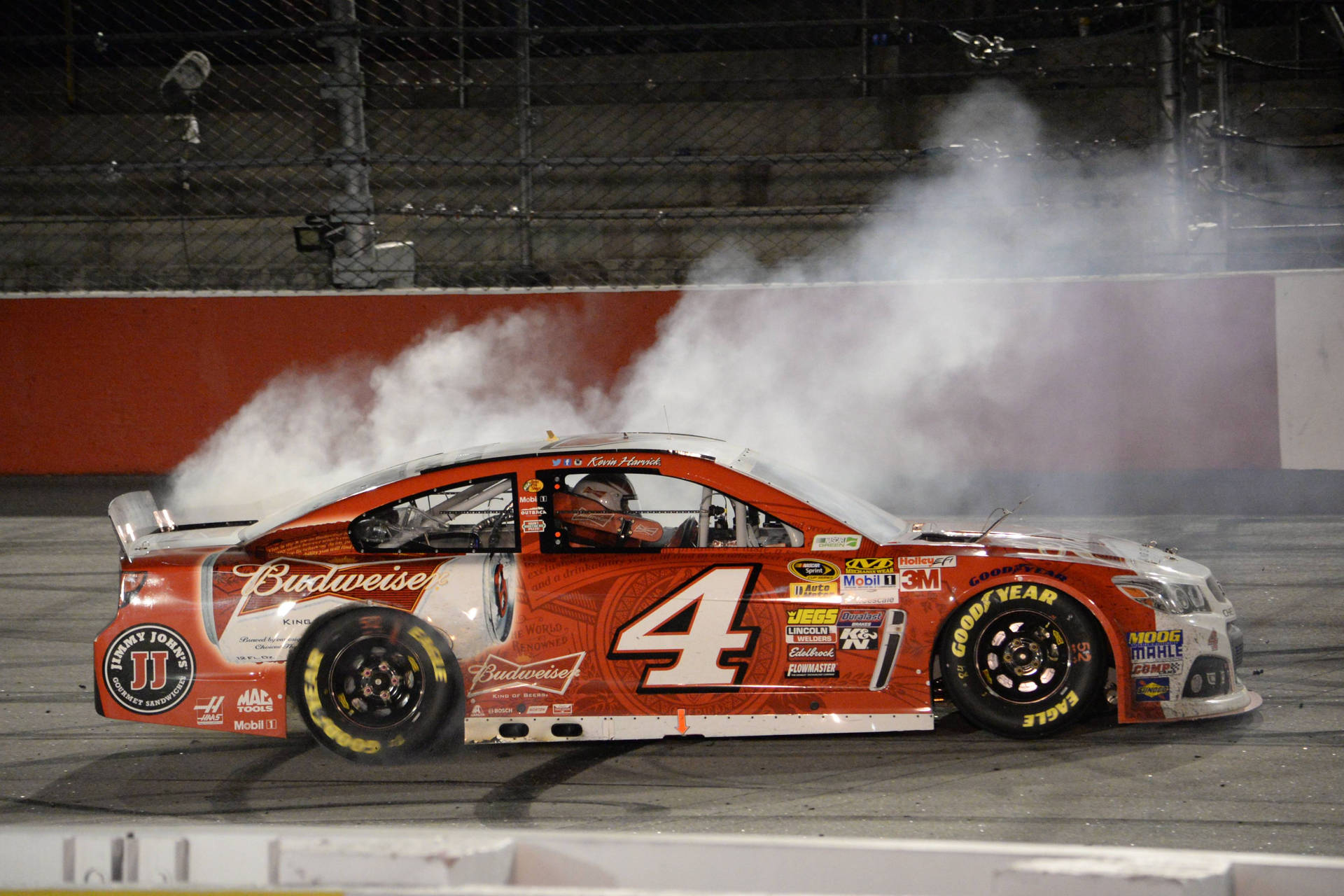 Kevin Harvick’s Race Car in Action Wallpaper
