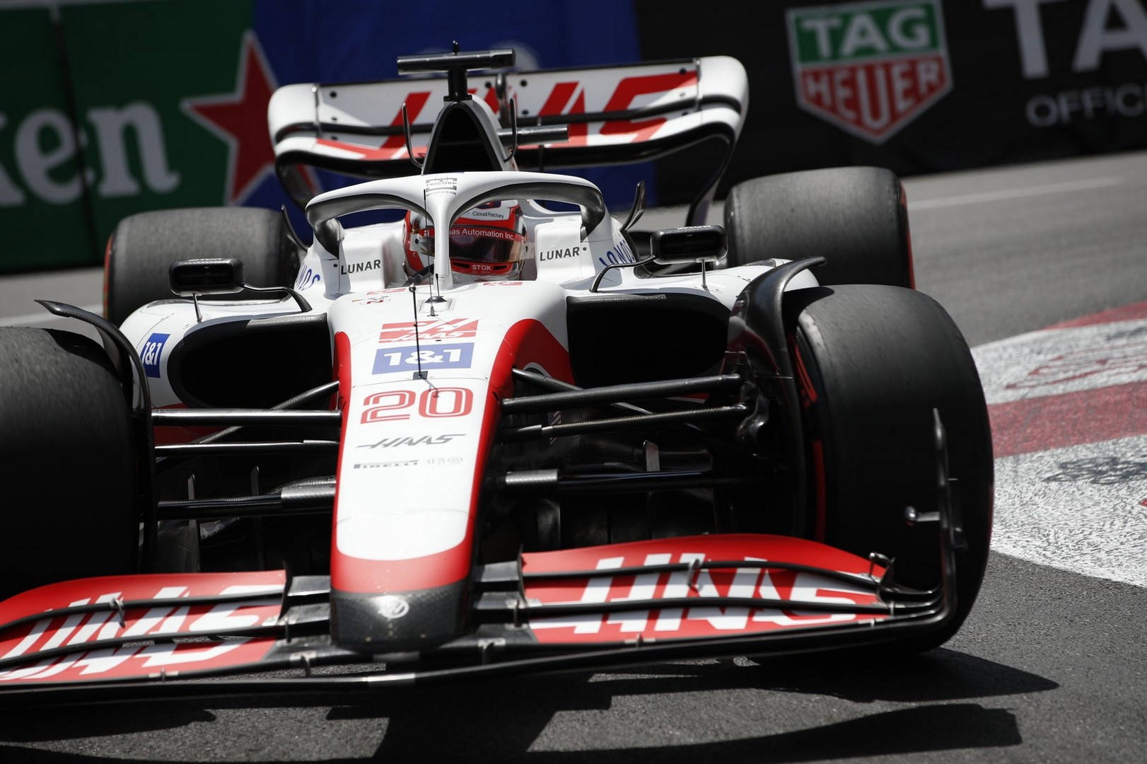 Kevin Magnussen Haas Car In Action Wallpaper