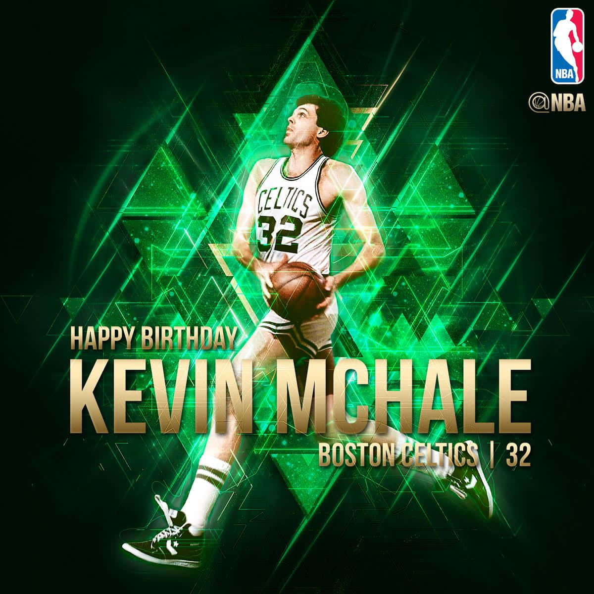 Pósterde Cumpleaños De Kevin Mchale De Los Boston Celtics De La Nba. Fondo de pantalla