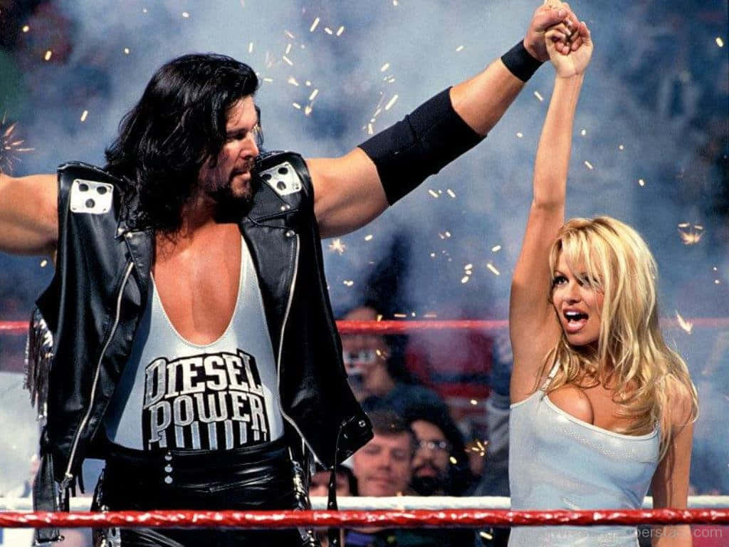 Kevin Nash og Pamela Anderson inde i ringen Wallpaper