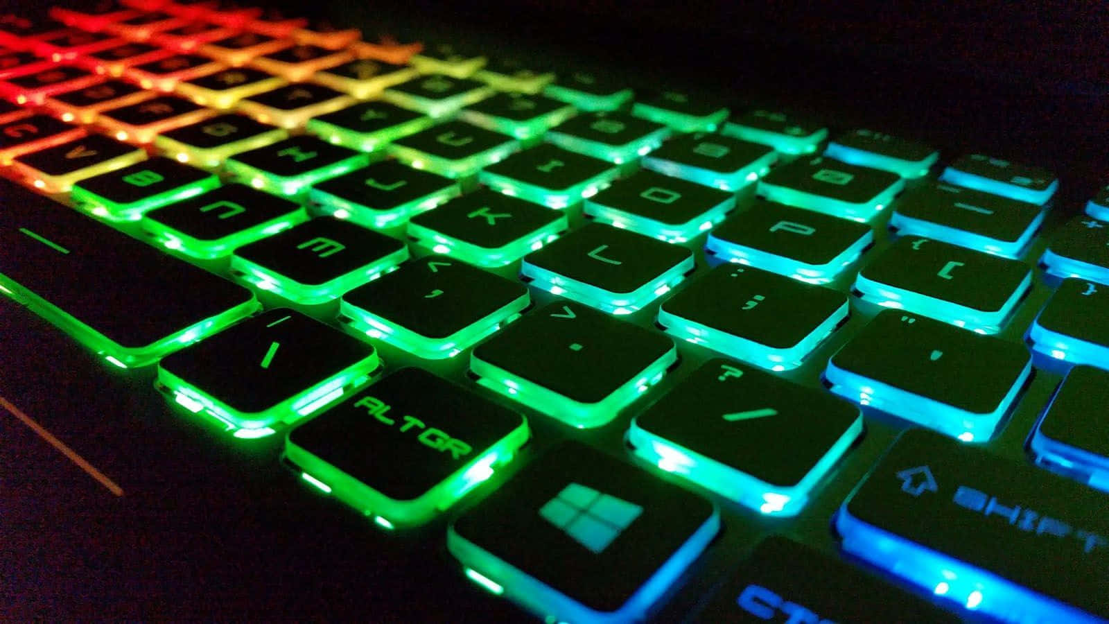A Computer Keyboard With Colorful Keys