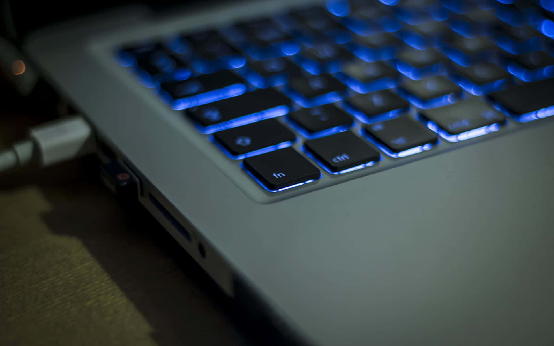 Einlaptop-computer Mit Blauen Lichtern