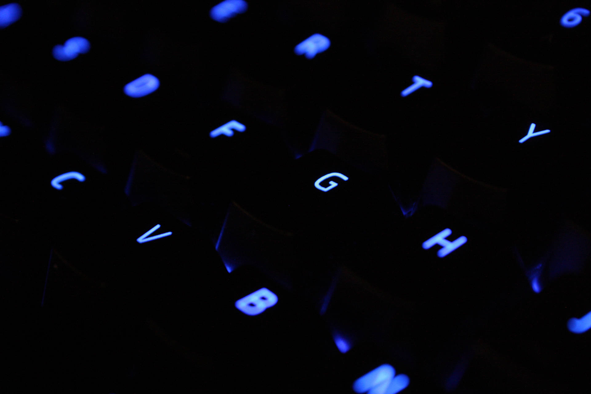 Keyboard Dark And Blue Aesthetic Laptop Wallpaper