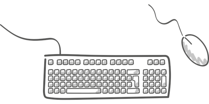 Keyboardand Mouse Silhouette PNG