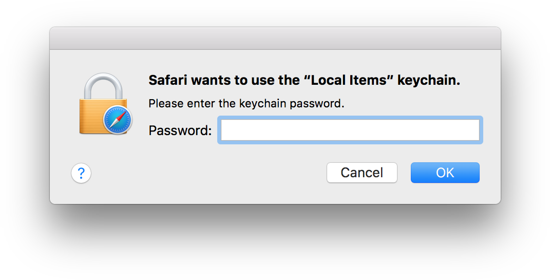 Keychain Access Prompt Safari PNG