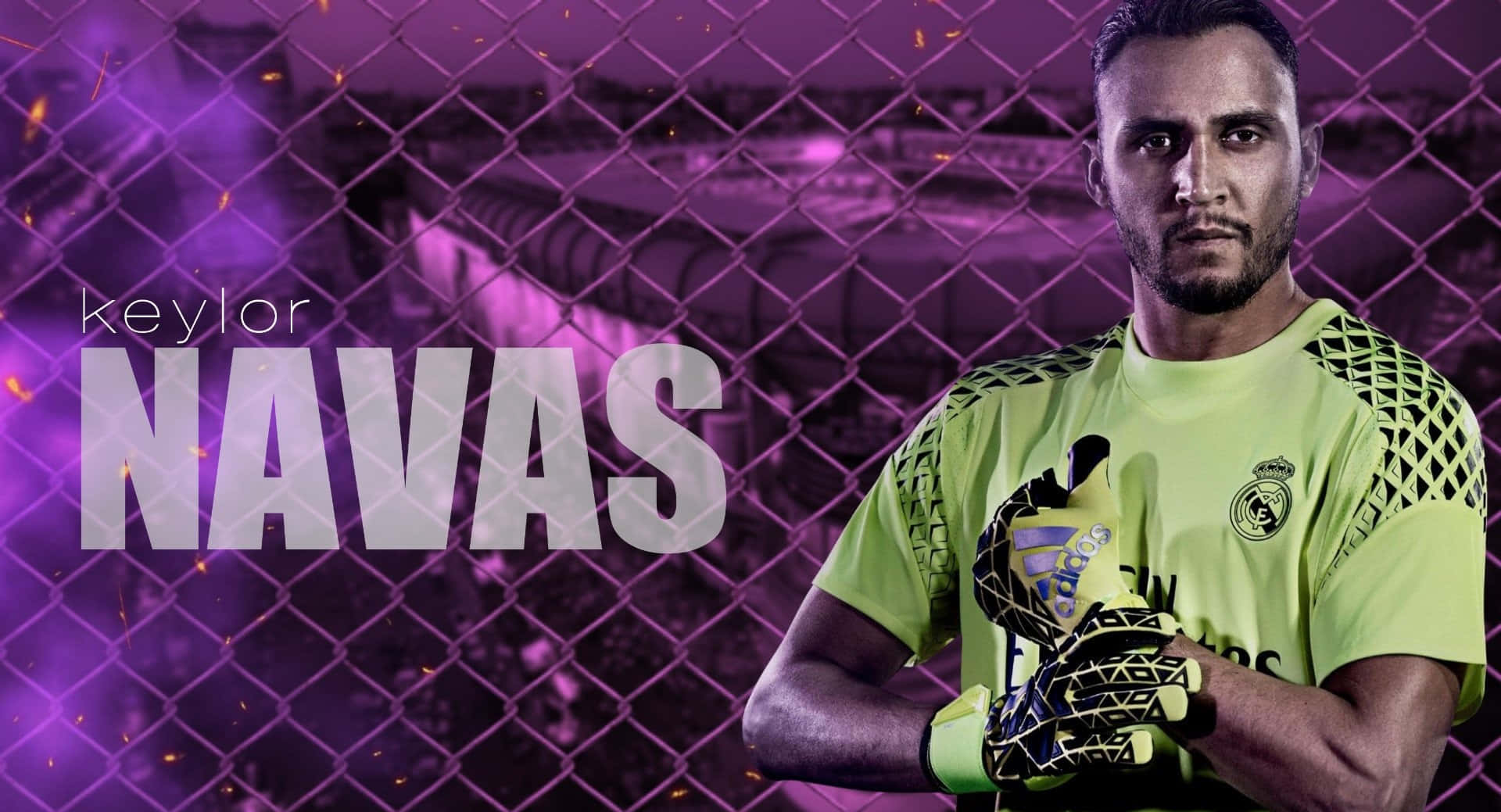 Keylor Navas In Actie Op Het Veld Achtergrond