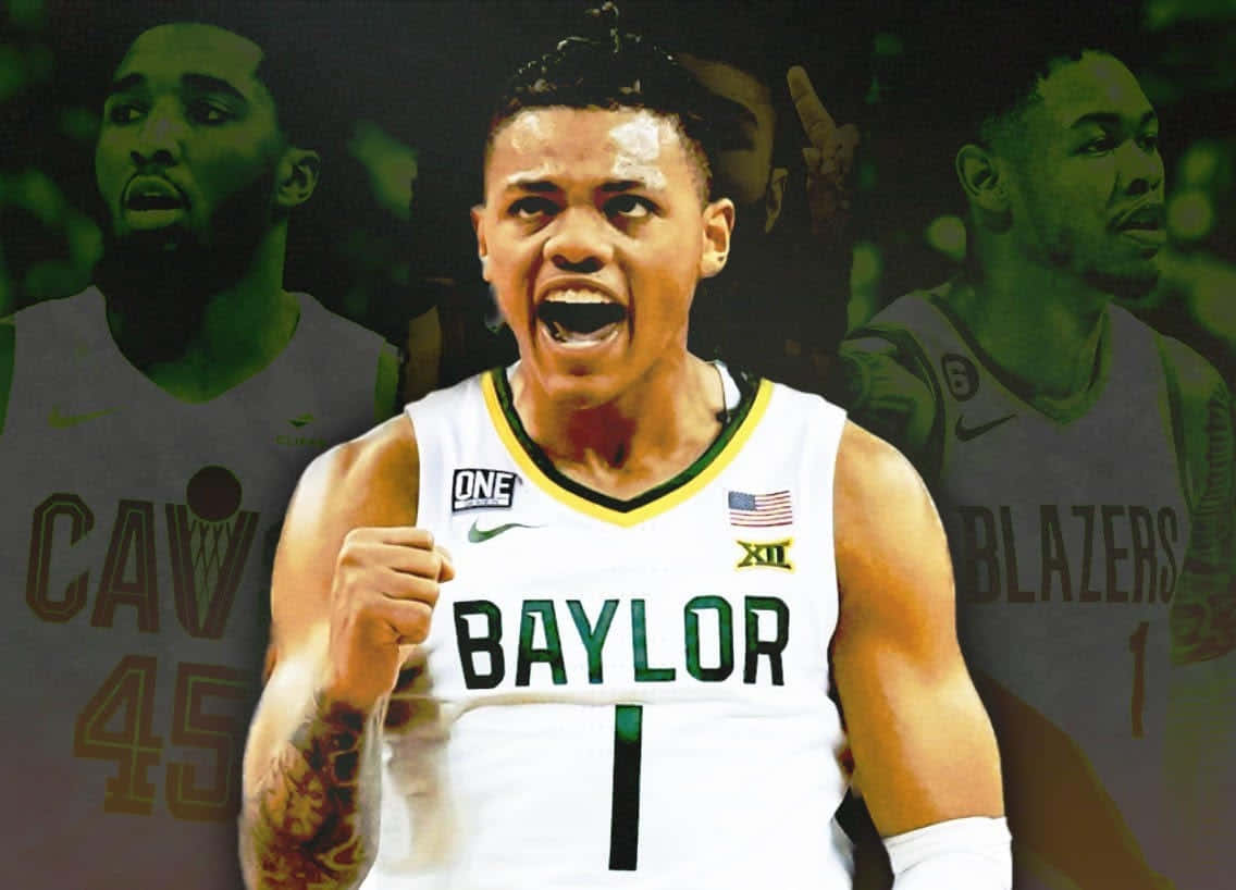 Keyonte George Baylor Basketball Collage Wallpaper