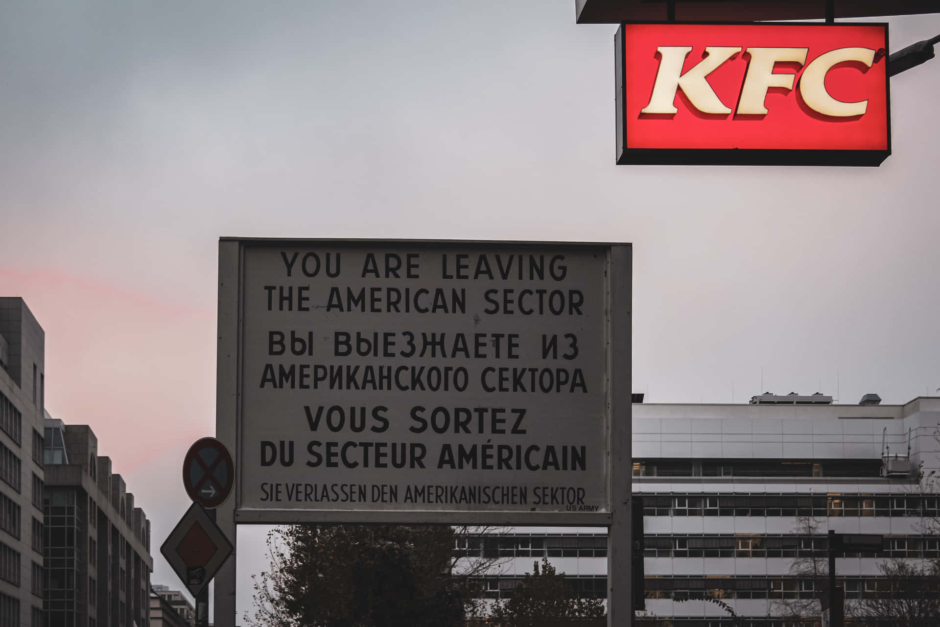 A Kfc Sign On A Street