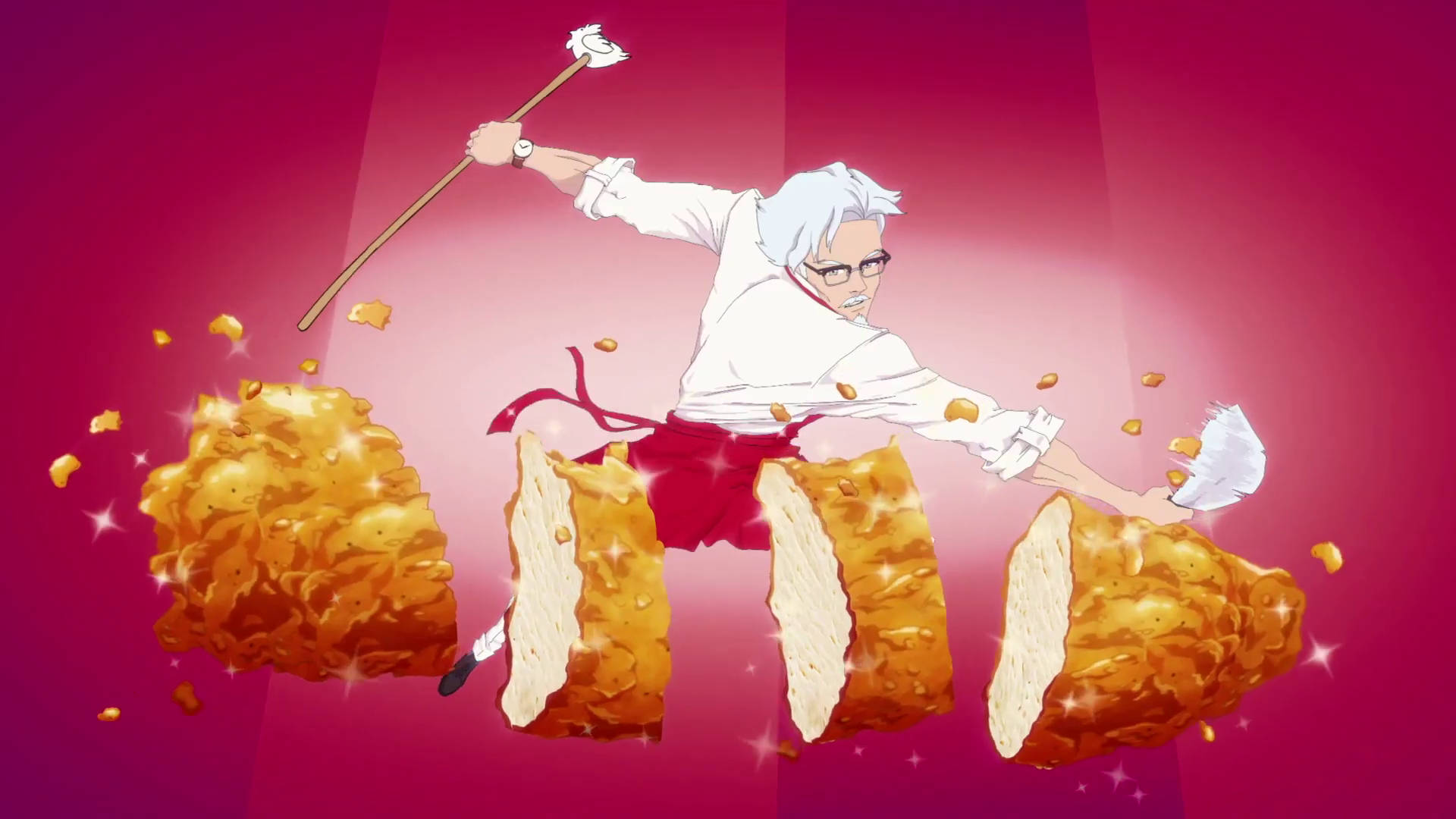 KFC Colonel Sanders Anime Chef Wallpaper