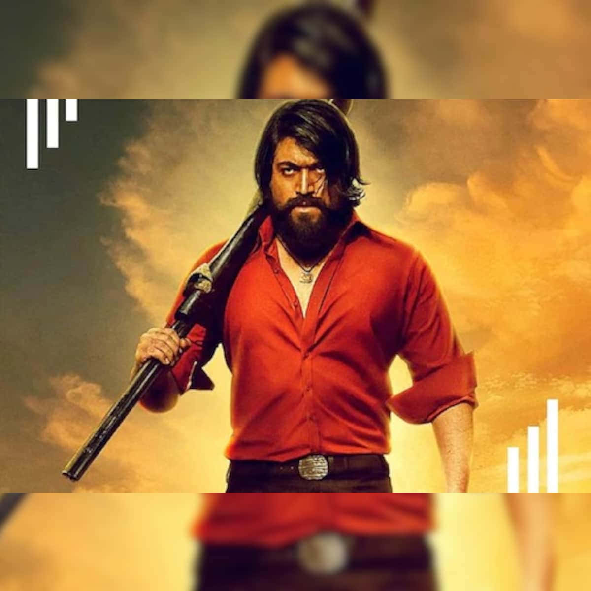 Yash as Rocky in KGF Chapter 2 surrounded by action and drama.