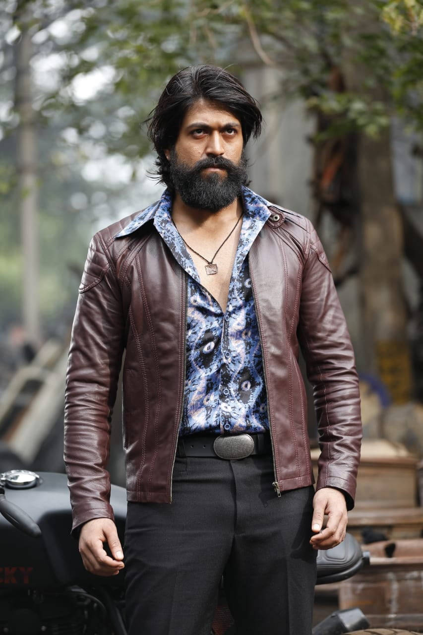 Kgf Yash In Leather Jacket Wallpaper