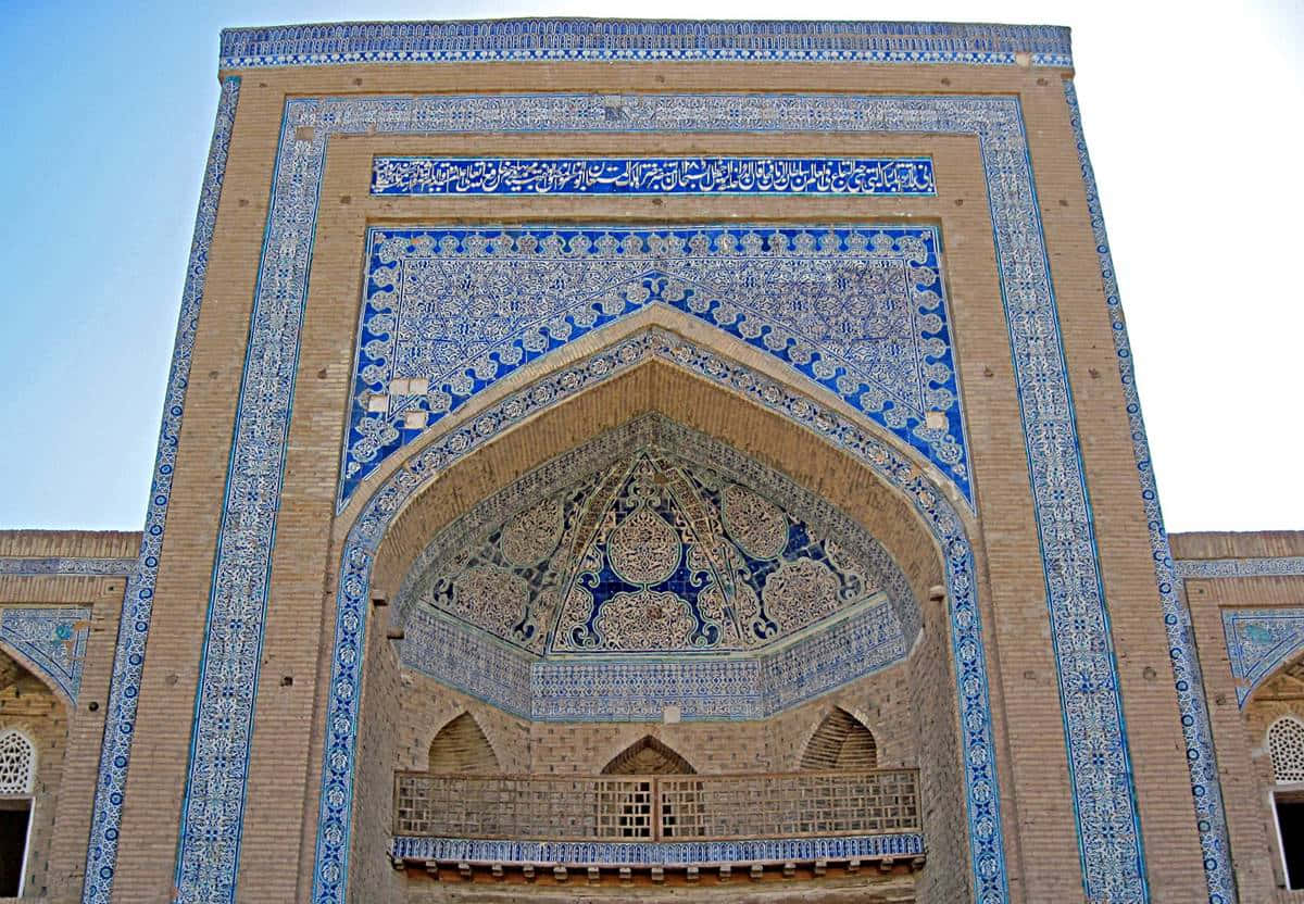 Khiva Blå Struktur Wallpaper