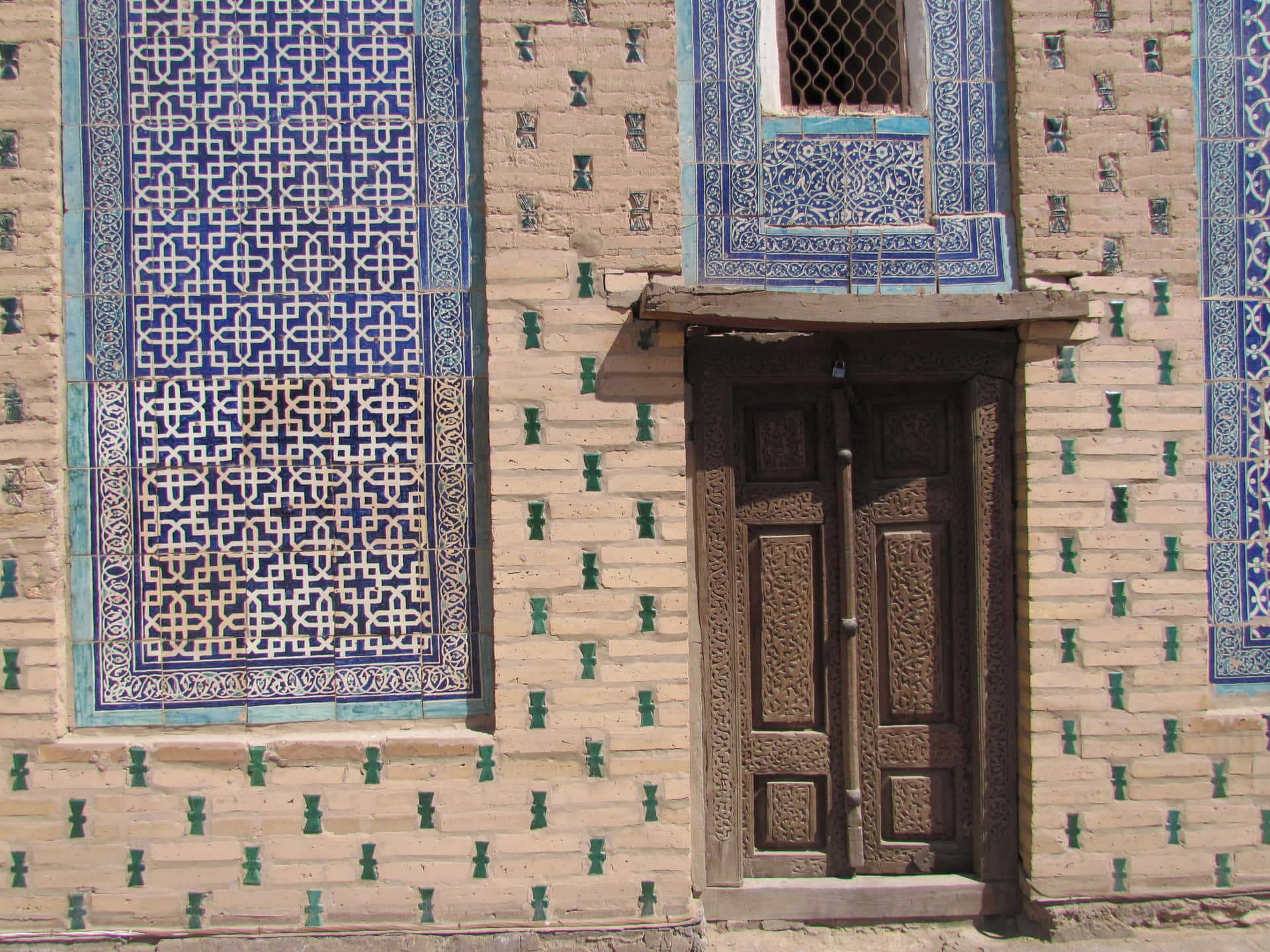Khiva Brick Wall Door Wallpaper