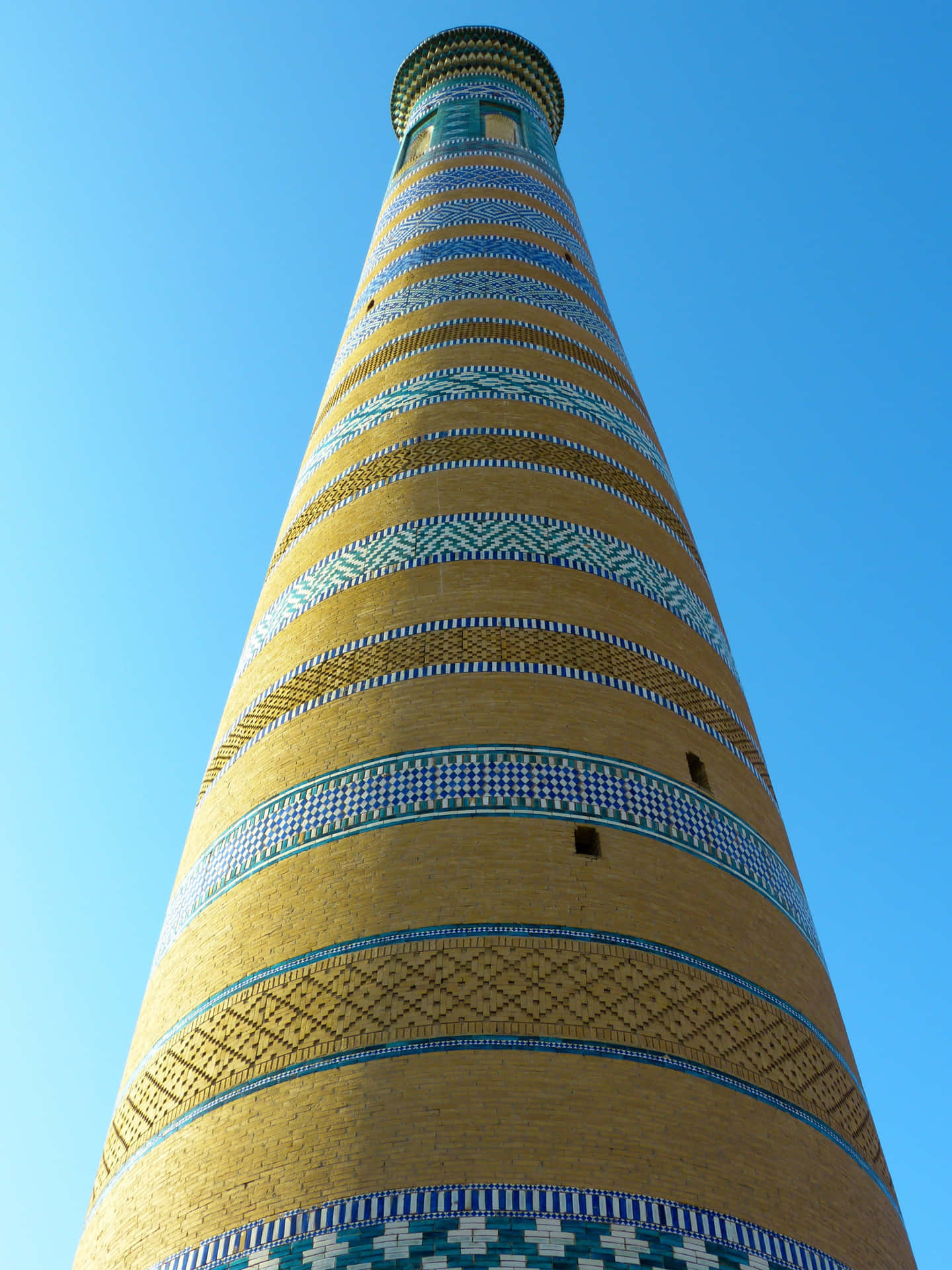 Khiva Looking Up Minaret Background