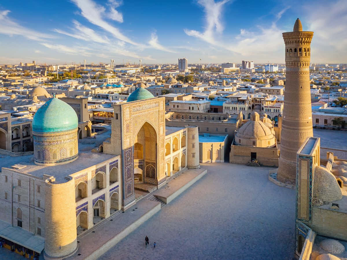 Vis som en nativ dansk talesprog. Se Khiva Uzbekistan fra luften. Wallpaper