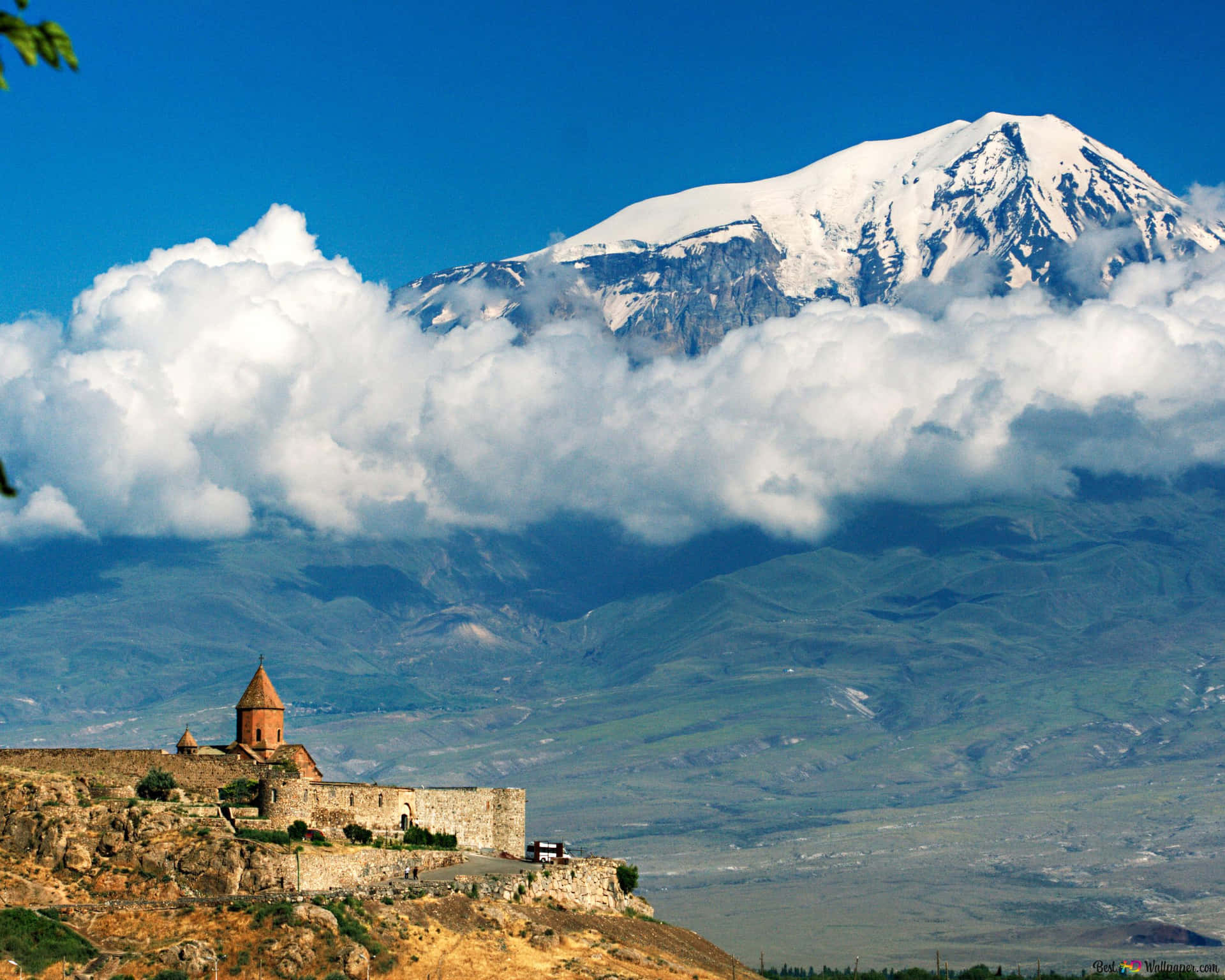 Khorvirap Och Mount Ararat. Wallpaper