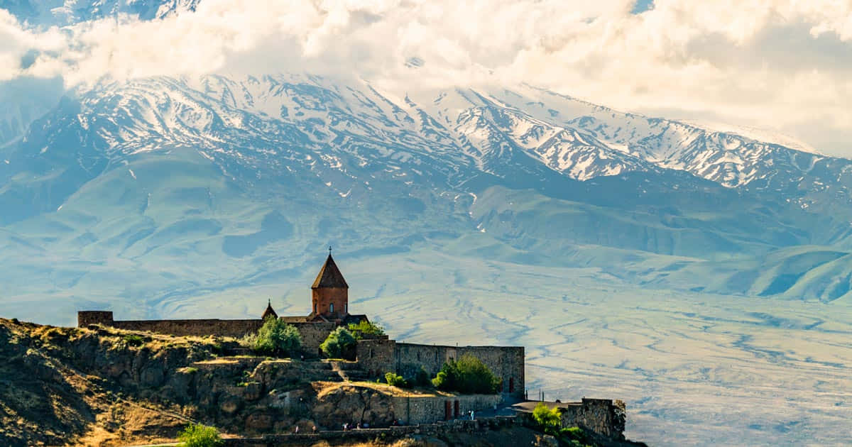 Monasterodi Khor Virap Di Fronte All'imponente Monte Ararat Sfondo