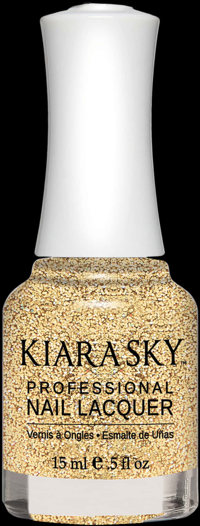 Kiara Sky Gold Glitter Nail Polish PNG