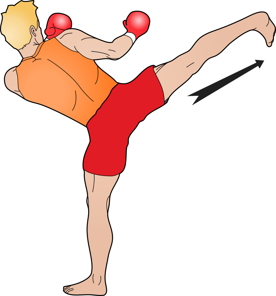 Kickboxer Performing Roundhouse Kick PNG