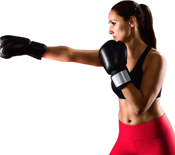 Kickboxing Female Athlete Punching Practice PNG