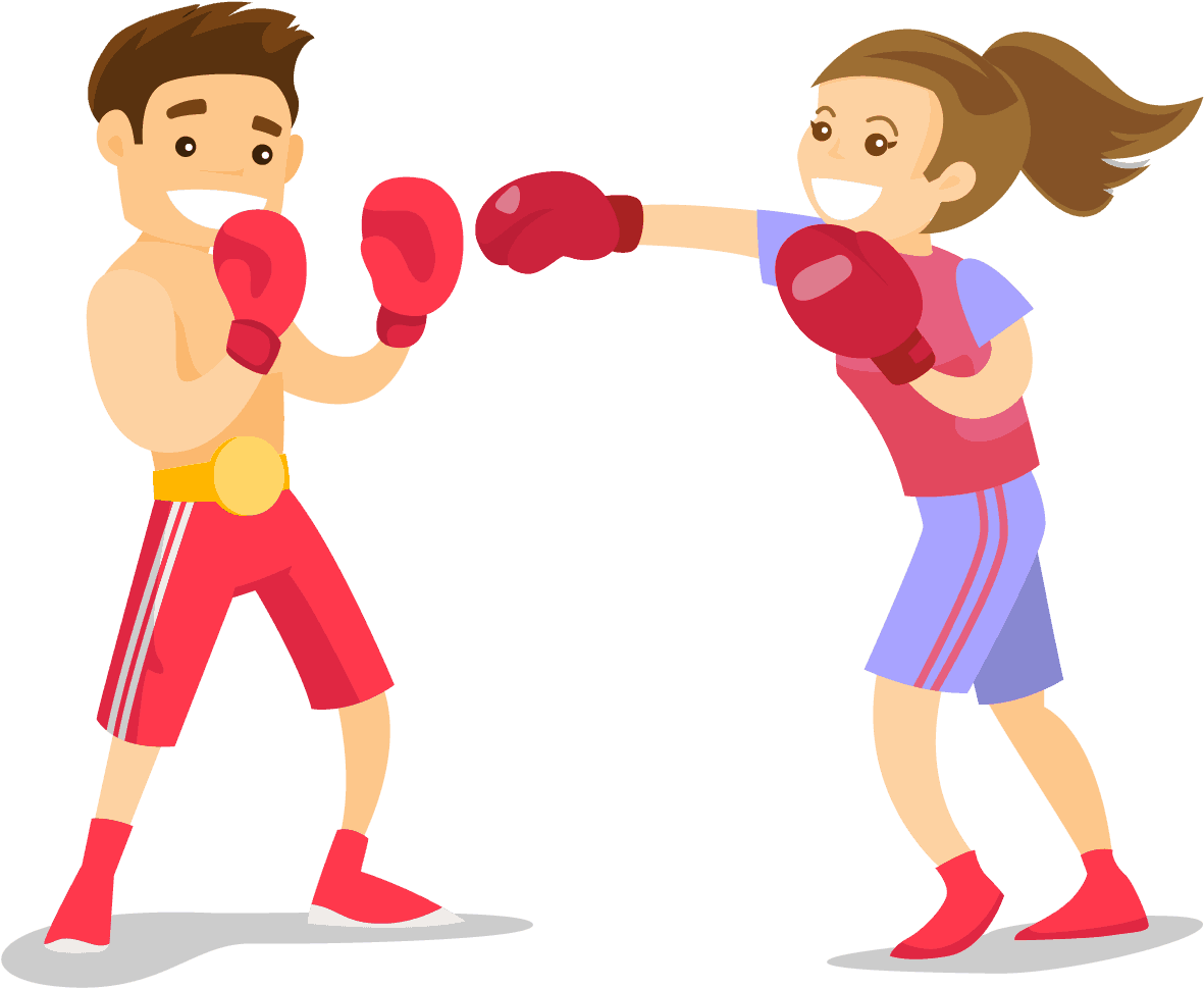 Kickboxing Training Cartoon PNG