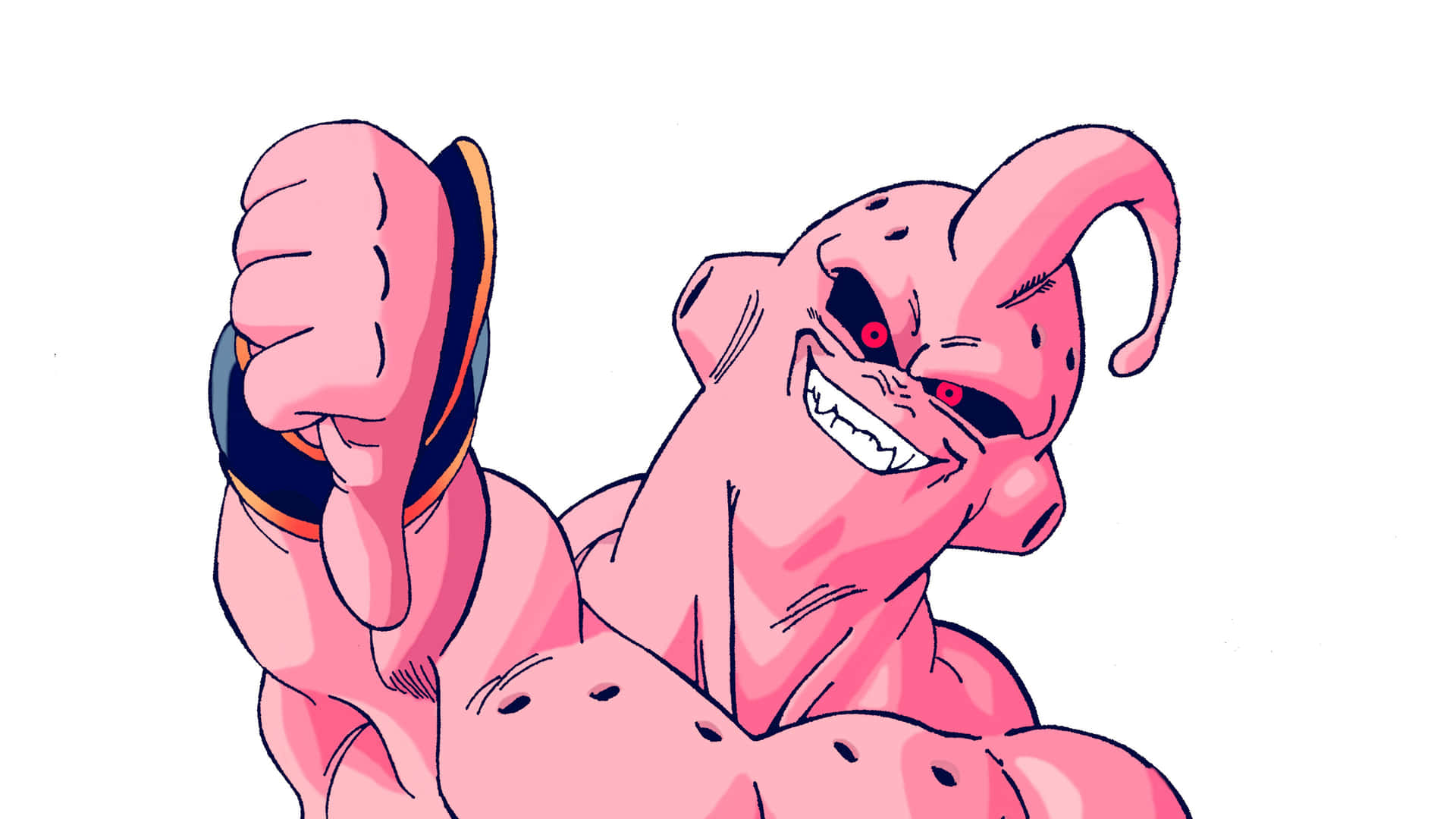 Kid Buu Power Punch Illustration Wallpaper